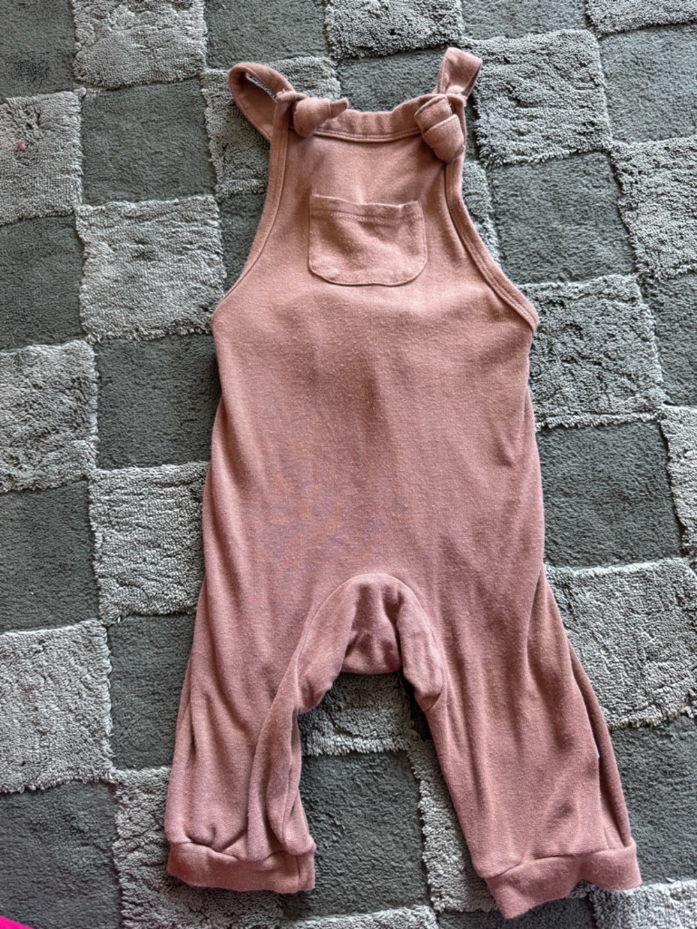 Kyte BABY Mauve Pink Knotted Strap One-Piece Bodysuit